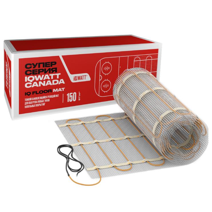 Тонкий самоклеящийся греющий мат IQ FLOOR MAT 150 Вт/м.кв - 16м²