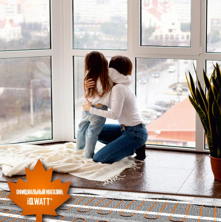 Тонкий самоклеящийся греющий мат IQ FLOOR MAT PRO 200 Вт/м.кв - 6,0 м²